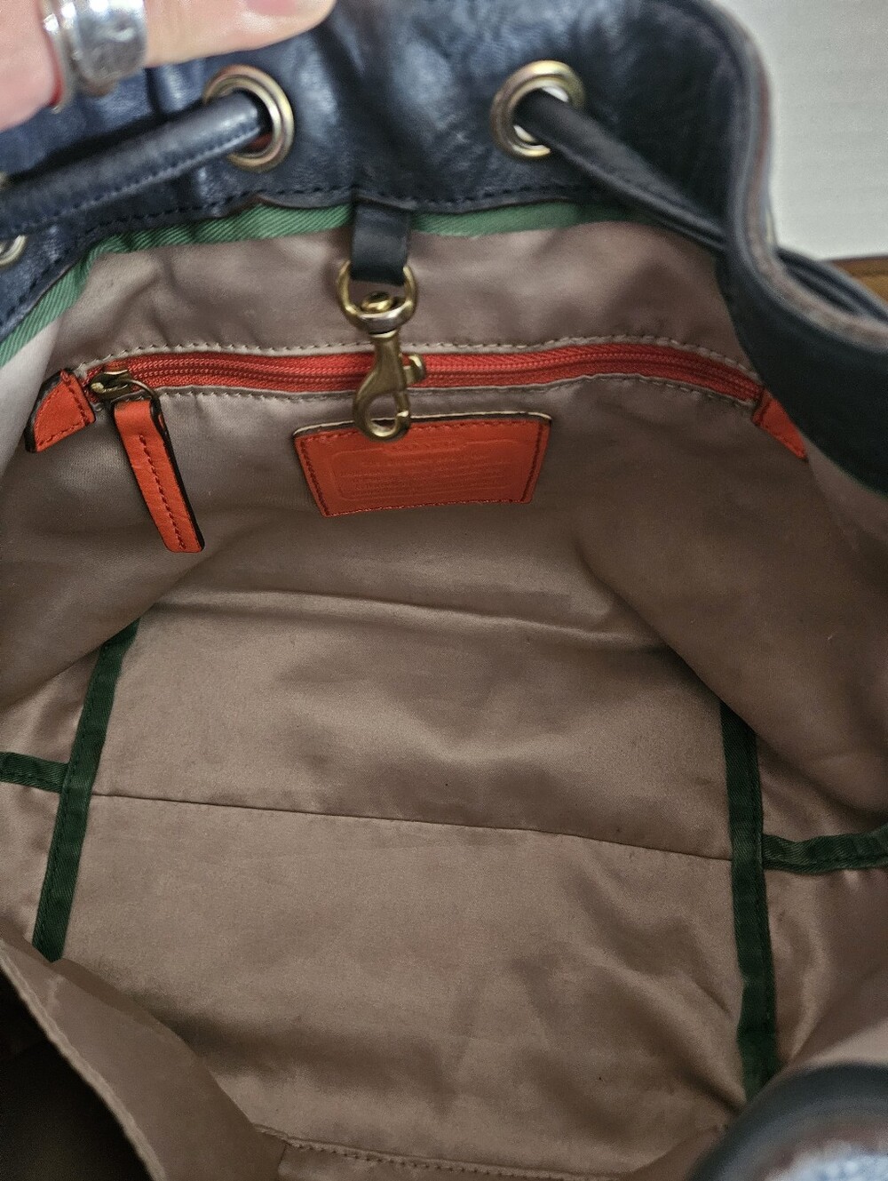 COACH Pilot Sample Bag RARE Legacy Navy Pebble Leather Bucket Bag 25306P - Picture 5 of 13